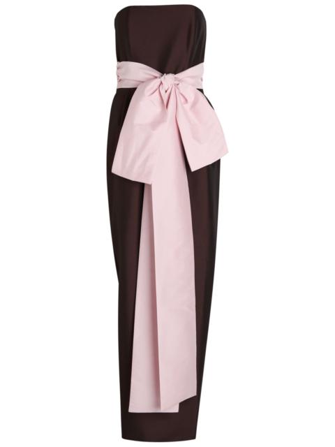BERNADETTE Bernadette Lina Bow-embellished Taffeta Maxi Dress