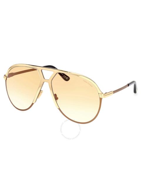 TOM FORD Tom Ford Xavier Brown Gradient Pilot Men's Sunglasses FT1060 30F 64