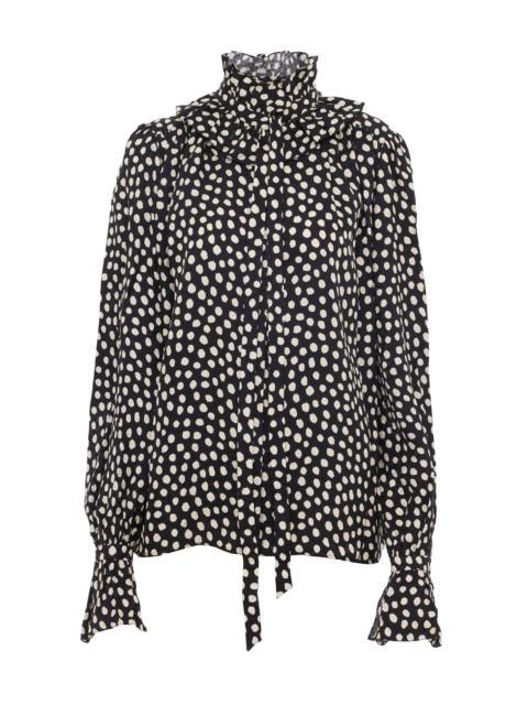 Chloé Polka-Dot Silk Jacquard Blouse multi