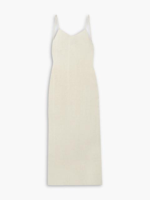Other Designers Ara open-back belted cotton and silk-blend midi dress