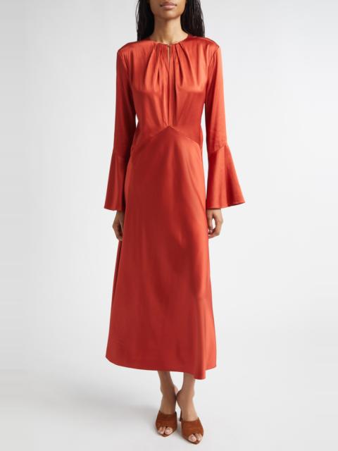 VERONICA BEARD Veronica Beard Ezri Silk Blend Long Sleeve Dress in Carnelian Red at Nordstrom