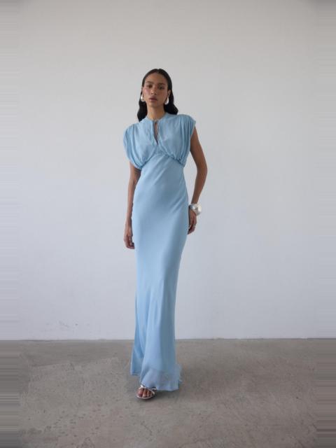 De La Vali CERES MAXI DRESS IN SKY GEORGETTE CHIFFON