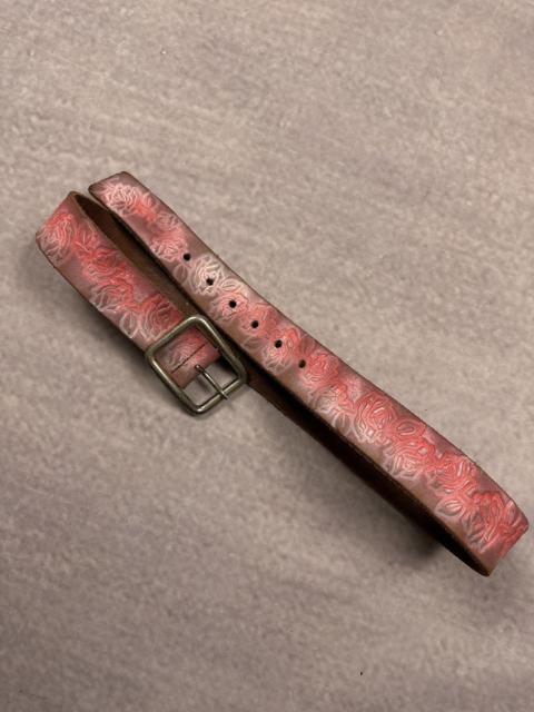 Other Designers Le Grande Bleu (L.G.B.) - Y2K LGB IfSixWasNine Style Rose Print Leather Belt
