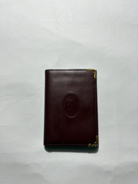 Cartier VINTAGE CARTIER BURGUNDY 3 CREDIT CARD COMPACT WALLET
