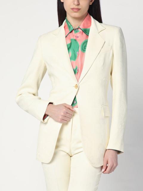 Etro White jacquard jacket with crossover detail