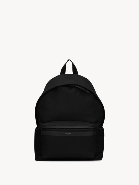 SAINT LAURENT CITY BACKPACK IN ECONYL®, SMOOTH LEATHER AND NYLON