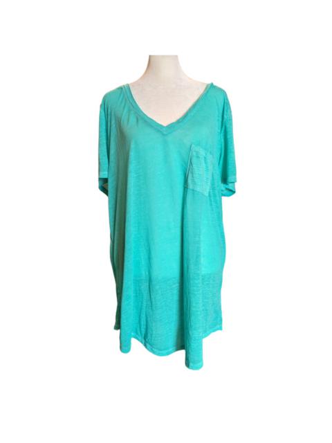 Other Designers Torrid Caribbean Teal Classic Fit Sheer Relaxed Tshirt Size 1