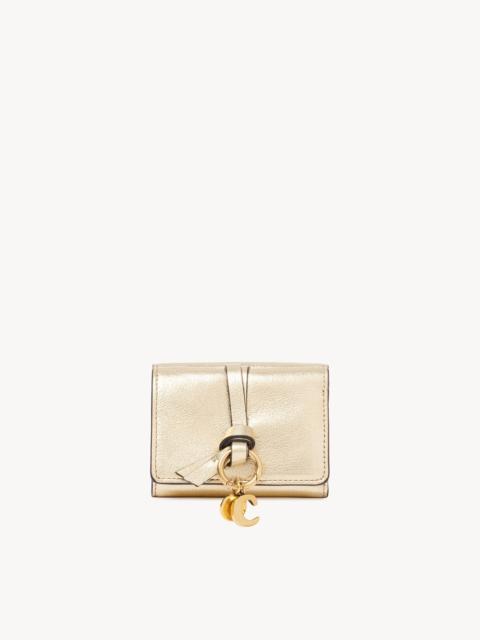 Chloé MINI ALPHABET TRI-FOLD IN METALLIZED LEATHER