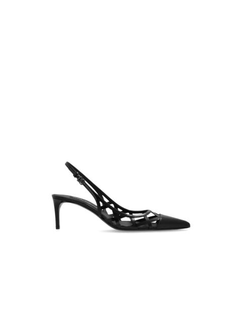 Dolce & Gabbana DOLCE&GABBANA Black Leather 75mm Heel Pumps New & Authentic