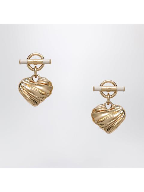 Chloé Chloe Gold/Ivory Heart Earrings Women