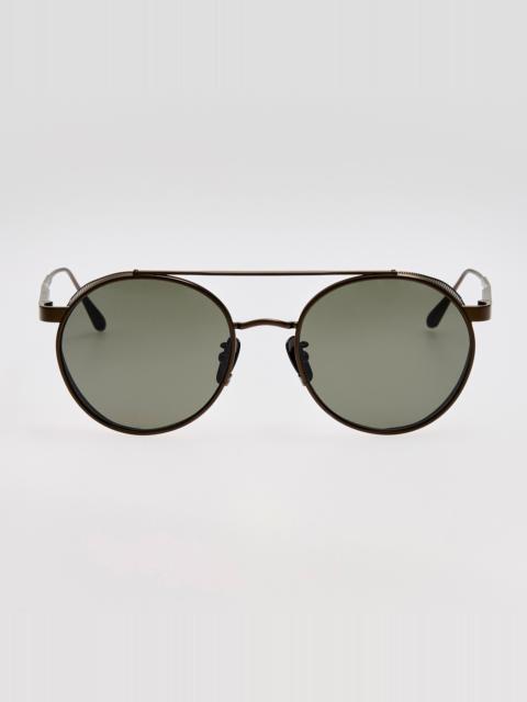 LINDA FARROW Conor Sunglasses in Matt Nickel