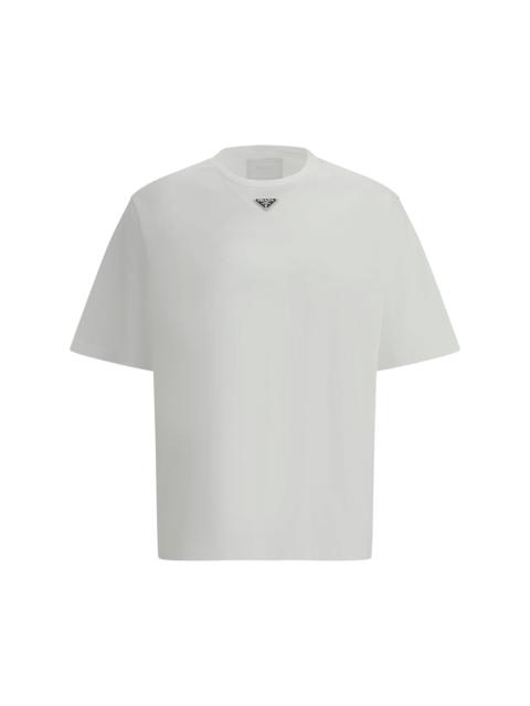 Prada Prada Men T-Shirt With Triangular Plaque