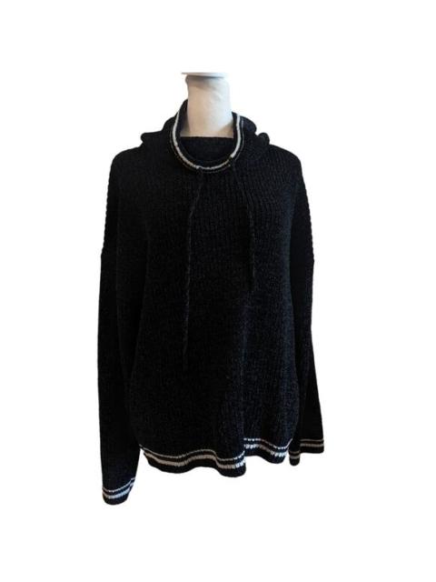 Other Designers Rachel Zoe Black Striped Cowl Neck Knit Sweater XL