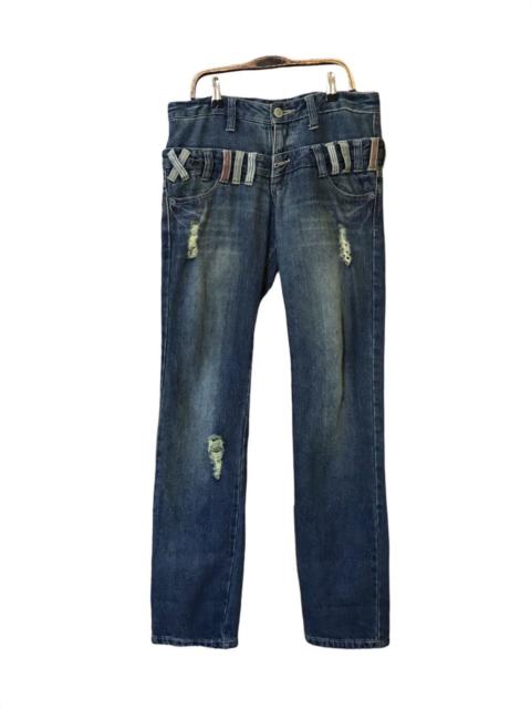 Other Designers Distressed Denim - Vintage Double Waist Distressed Jeans