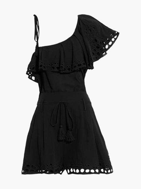 Other Designers Napili ruffled broderie anglaise cotton-blend playsuit