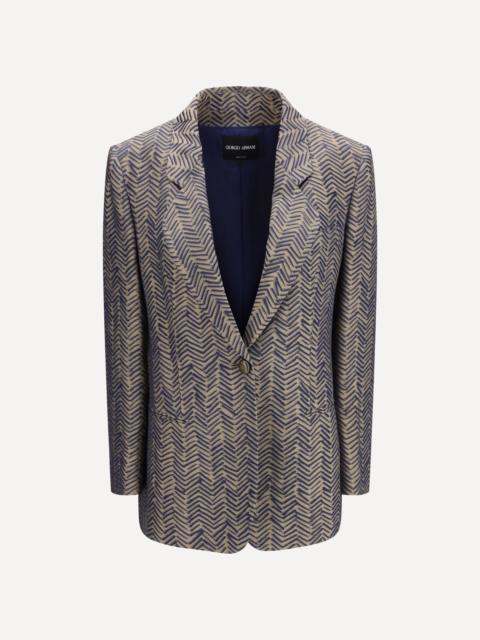 GIORGIO ARMANI Single-breasted Jacket cchevron jacquard viscose