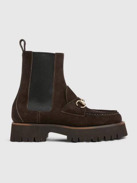 GUCCI Gucci Horsebit Suede Ankle Boots