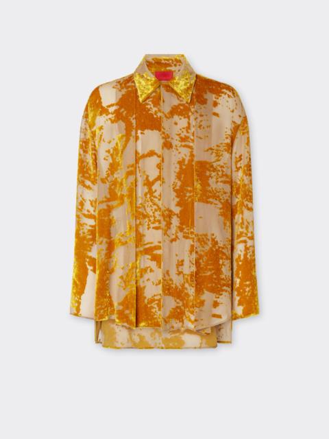 Ferrari Silk velvet shirt with dévoré print