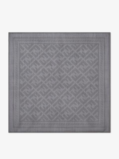 FENDI Bandana Light gray FF wool and silk bandana