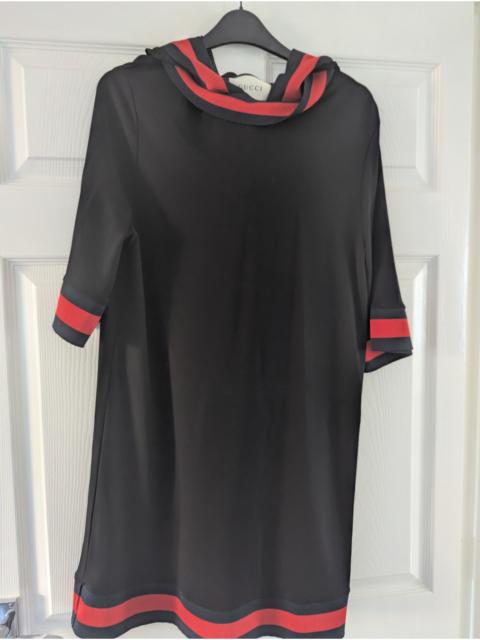 GUCCI Red Stripe Hooded Casual Dress