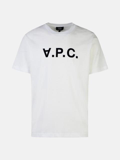 A.P.C. WHITE COTTON T-SHIRT