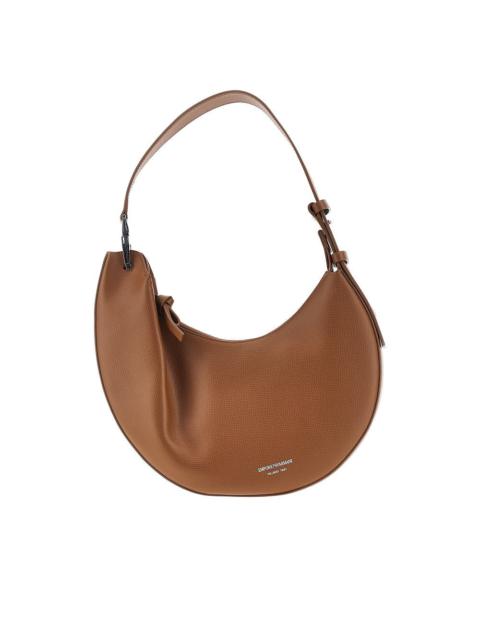 EMPORIO ARMANI Emporio Armani 1981 Grain Leather Hobo Bag Brown