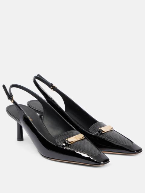 FERRAGAMO Patent leather slingback pumps
