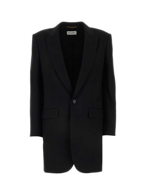 Saint Laurent Women Black Gabardine Blazer