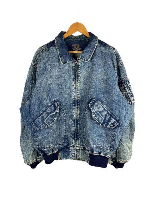 Other Designers Vintage - Vintage Type J-7 Acid Wash Denim Bomber