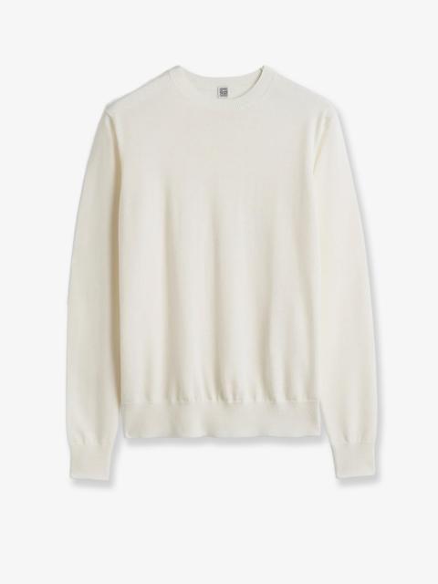 TOTEME Toteme Fine Crew Knit Wool and Silk Sweater White