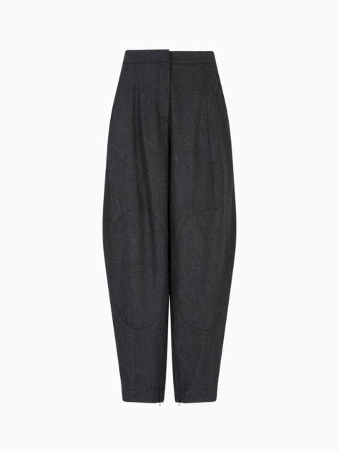 GIORGIO ARMANI WIDE TROUSERS IN WOOL AND CASHMERE FLANNEL