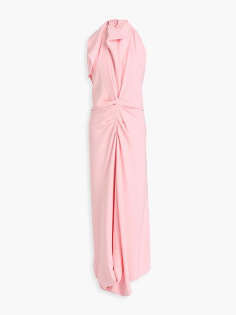 Victoria Beckham Draped crepe halterneck maxi dress