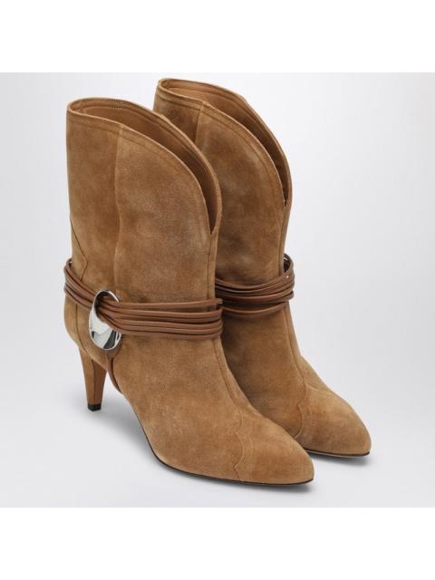 ISABEL MARANT Low cognac-coloured suede boot