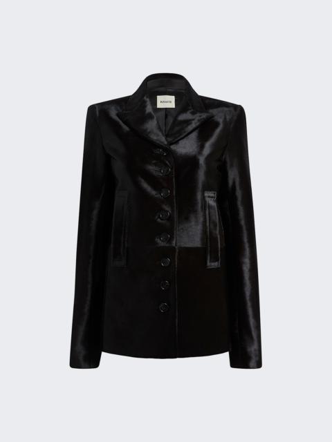 KHAITE Saraphina Jacket Chocolate Hair Calf