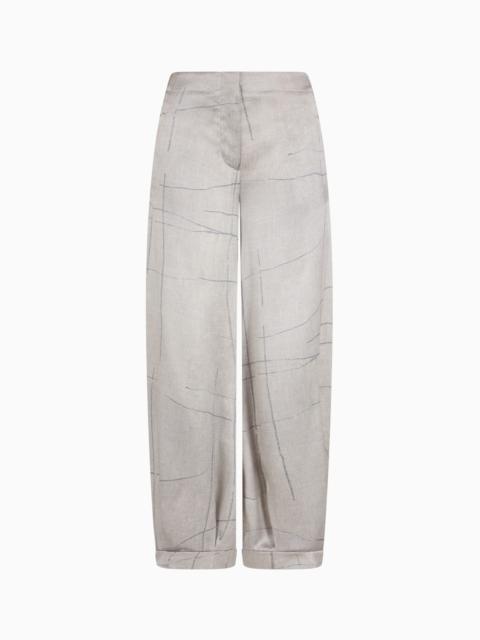 GIORGIO ARMANI WIDE-LEG TROUSERS IN PRINTED SILK SATIN