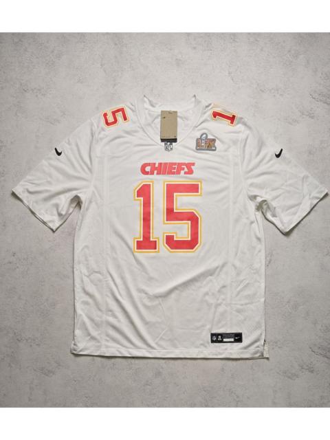 Nike Mahomes #15 Chiefs Super Bowl LIX Tundra White Game Jersey