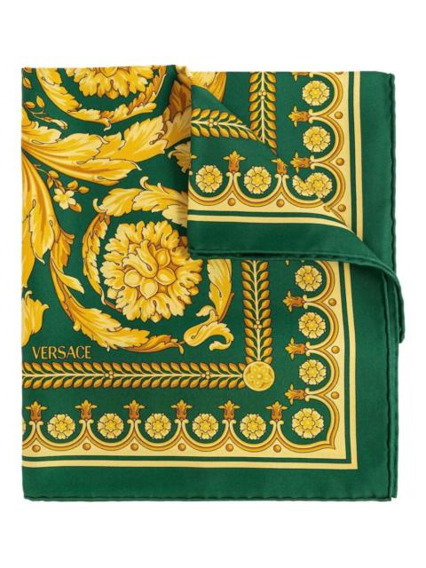 VERSACE "Foulard 90X90 Barocco 92" Printed Bio Silk Twill