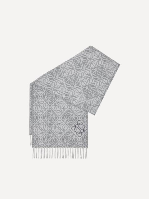 Loewe Grey Anagram Wool-Blend Scarf