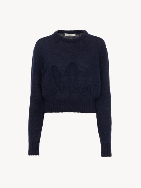 Chloé LOGO SWEATER IN ALPACA WOOL & SILK KNIT
