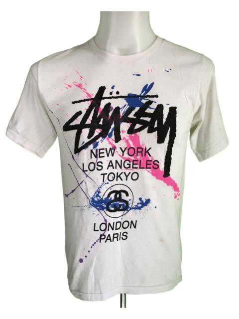 Stussy t-shirt abstract design and name of big city