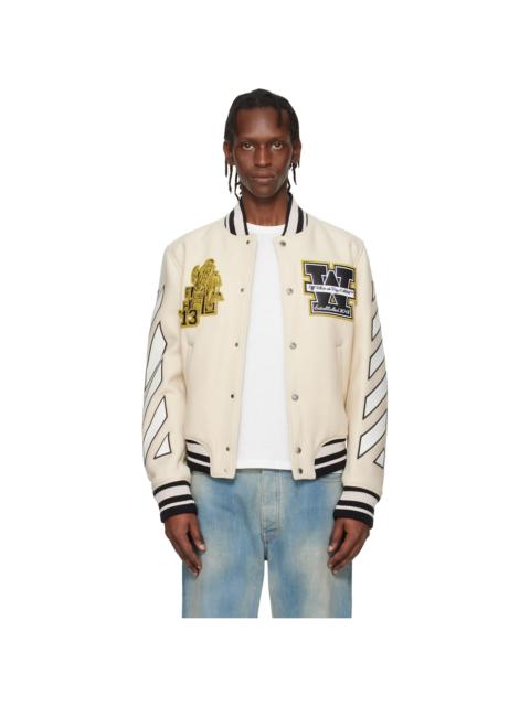 Off-White Off-White Lion Wool Varsity Bomber Jacket
