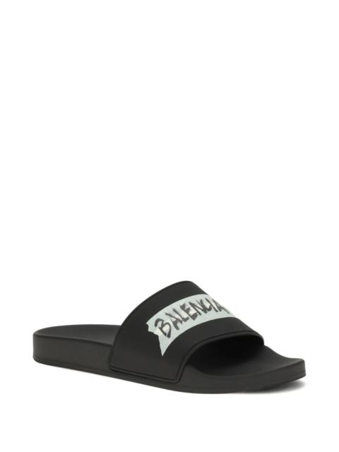 BALENCIAGA Balenciaga Logo Pool Slide