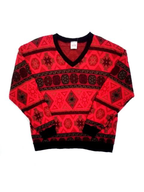 Other Designers Tribal Street Wear - RARE! VTG GRAFF TRIBAL SURF STYLE V-NECK SWEATER