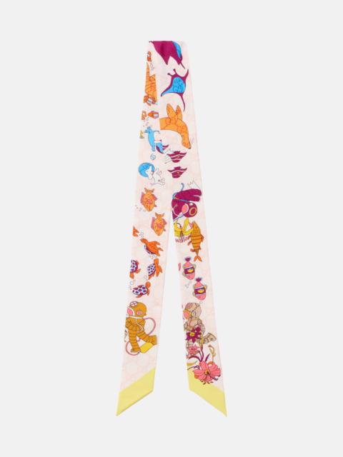 GUCCI Printed silk twill scarf