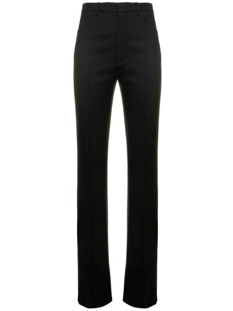 SAINT LAURENT Saint Laurent Women Black Slim High Waisted Pants In Wool Woman