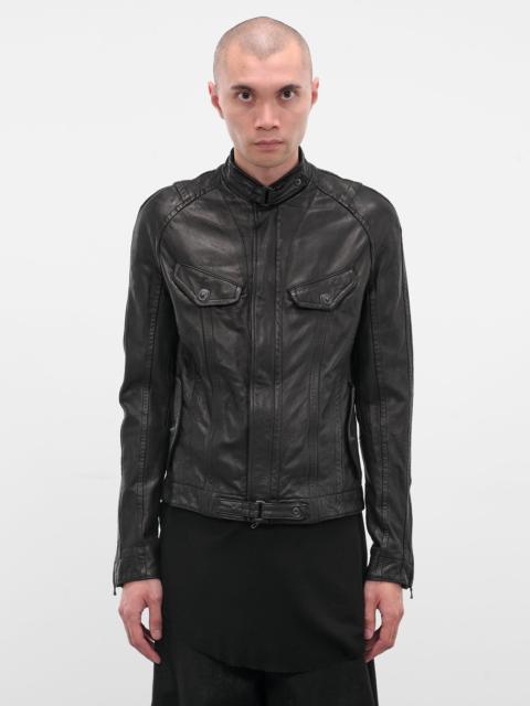 Julius Black Leather Utility Jacket
