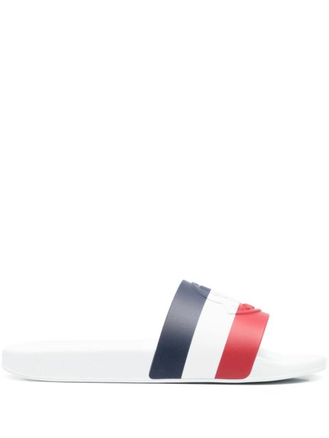 Moncler striped logo-detail slides