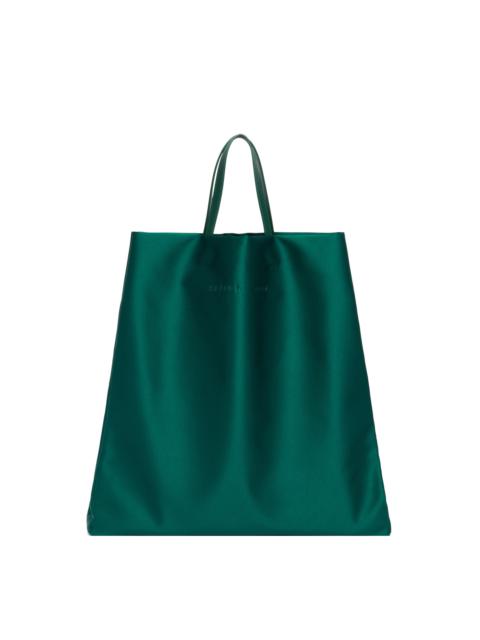 Carven Green Satin Jeanne Tote Bag