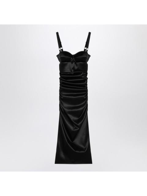 Dolce & Gabbana Dolce&Gabbana Draped Black Dress With Bra Detail Women