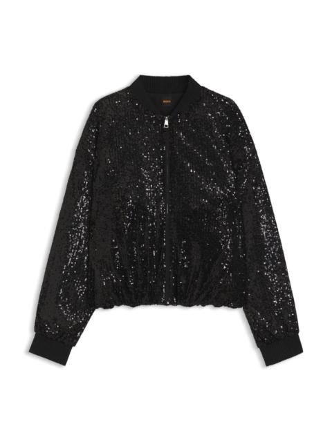 BOSS RELAXED-FIT JACKET WITH SEQUIN EMBELLISHMENTS